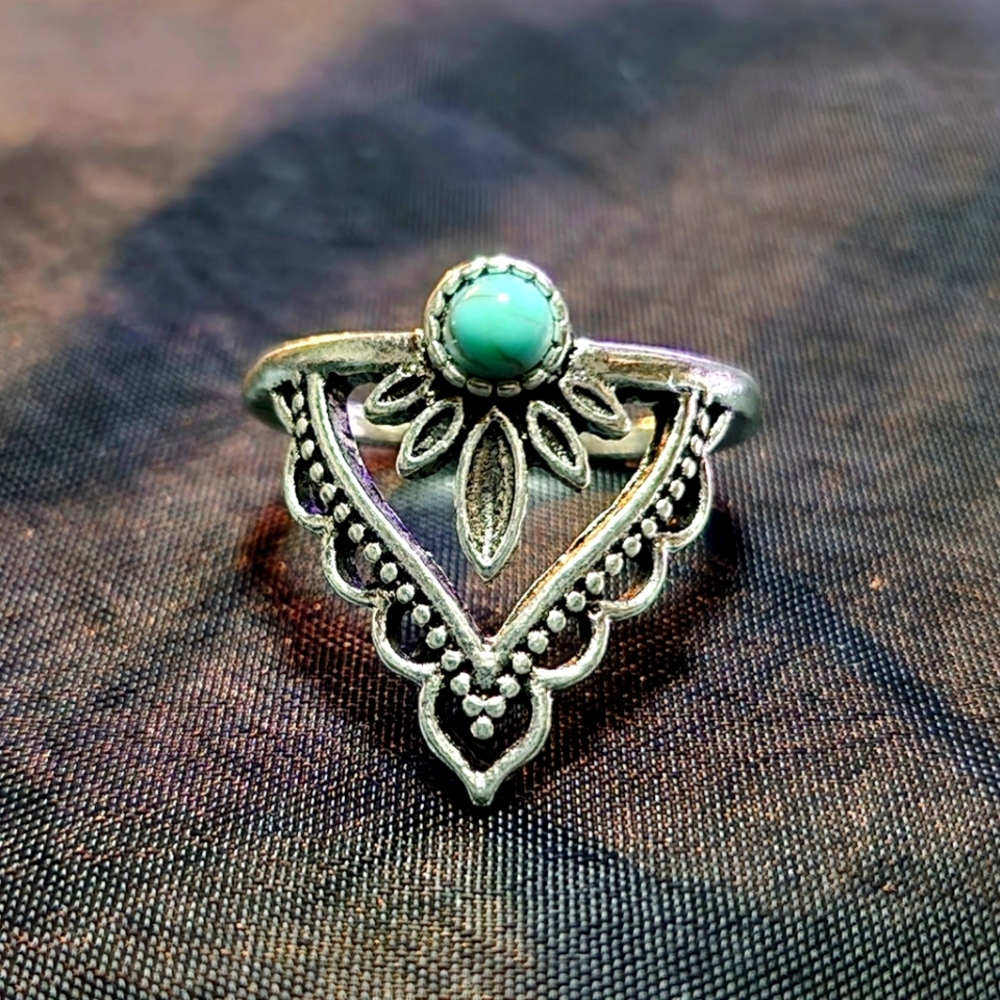 Vintage Bandana Silver & Turquoise Ring ☆☆ 3 for $40 ☆☆